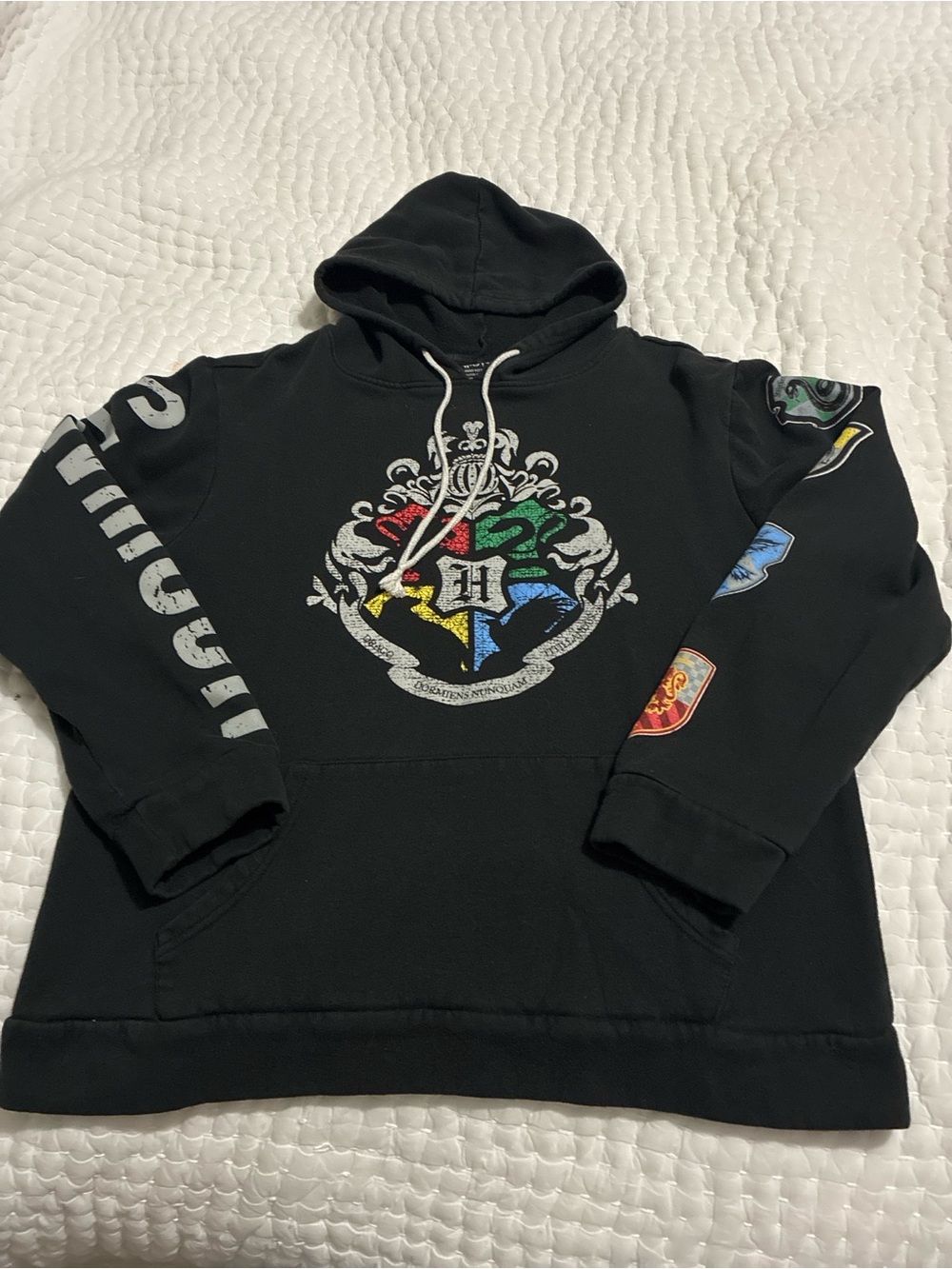 Harry Potter Black Hogwarts Crest Pullover Hoodie